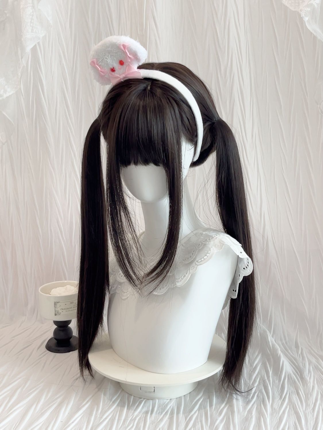 Sweet Double Ponytail Cute Girl Lolita Young Girl Jk Natural Human Wig Set Xiangyu