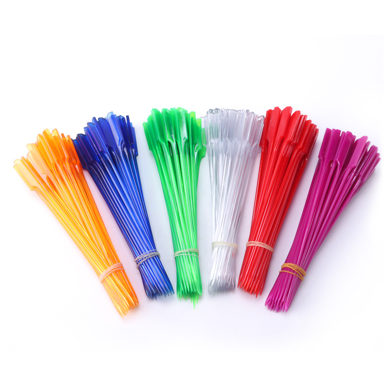 Factory supply 18cm PC material stick wholesale plastic stick vegetable meatballs spicy hot pot dish stick