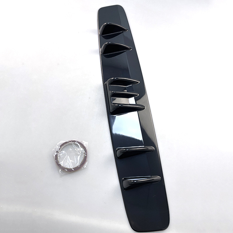 Shark Fin Rear Bumper Universal Spoiler Car Modification Rear Bumper Chassis Deflector Black Rear Lip Glossy Black Carbon Fiber