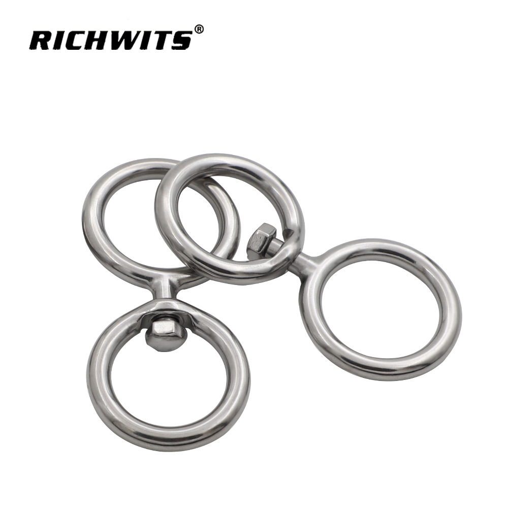 Stainless Steel Swivel Ring 304 316 Fishing Gear Swivel Universal Connection Buckle Figure-Eight Ring Pet Chain Swivel Buckle