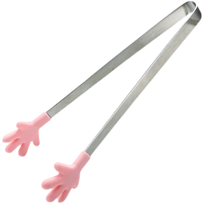 Food Clip Kitchen Silicone Ice Clip Creative Small Palm Mini Dessert Clip Sugar Clip Stainless Steel Food Clip