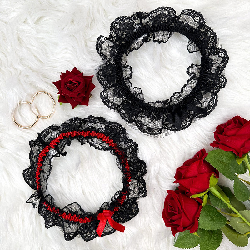 Cross-border sexy Lolita lace bow leg ring thigh accessories foot ring leg ring personality versatile leg accessories