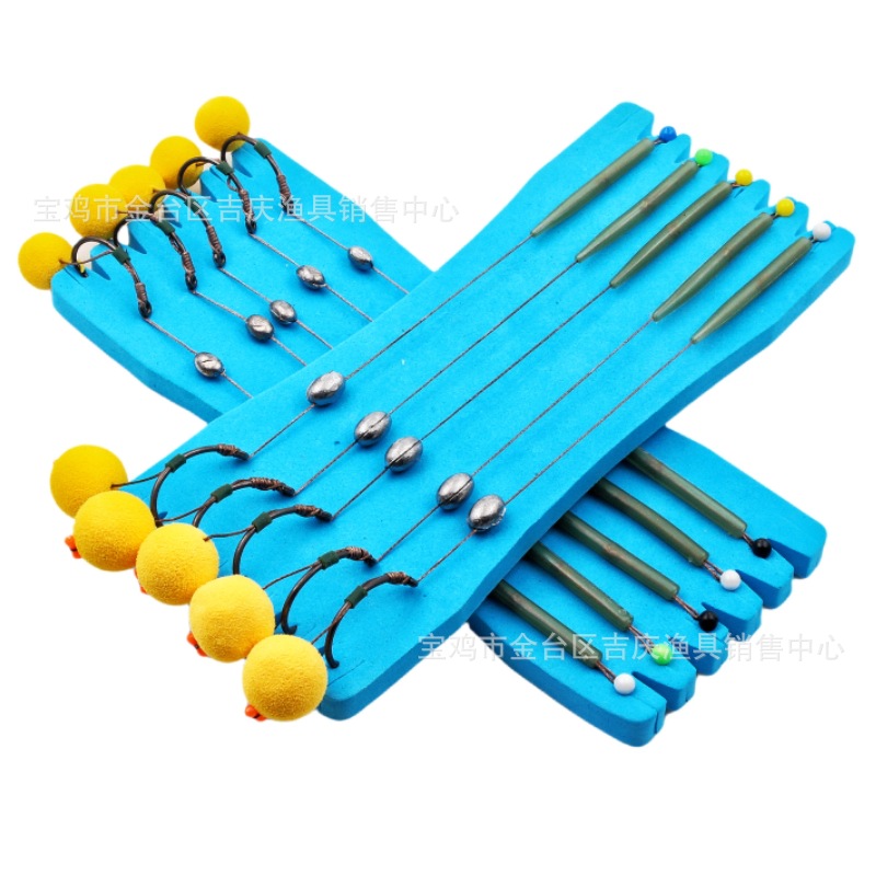 European-style carp fishing line braid bead anti-bottom fishing group large floating force water pressure resistance floating ball bait hanging line group integrated hook group