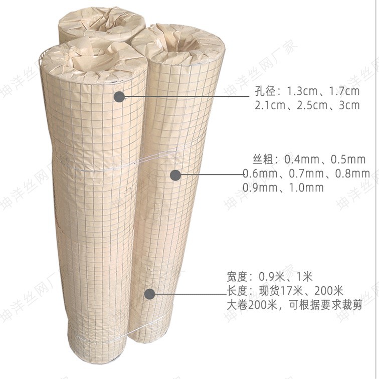 Galvanized Welded Mesh Construction Insulation Wall Mesh Ultra-Fine Anti-Crack Plastering Mesh Hanging Mesh Roll Export Steel Wire Mesh