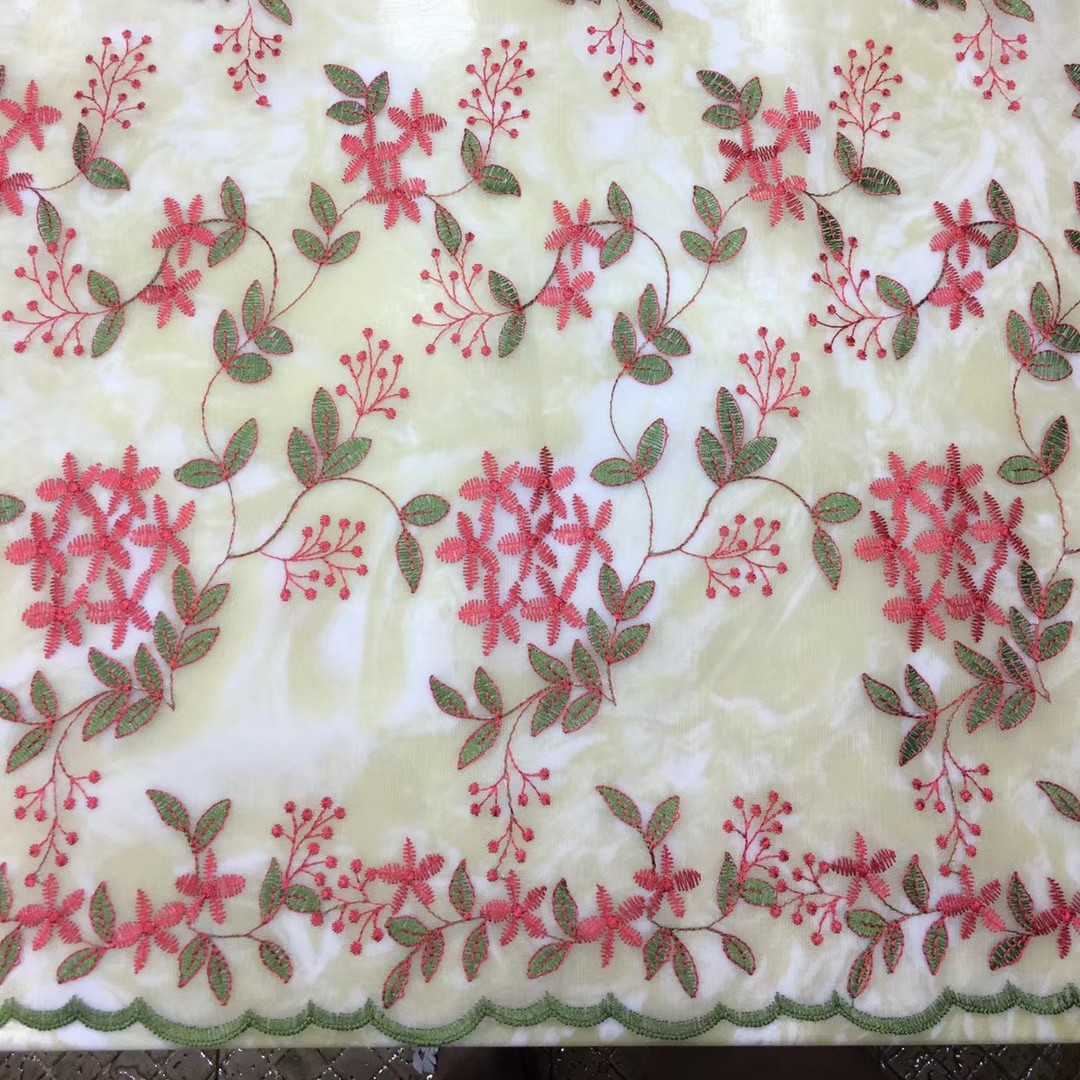 Pastoral Fashion Mesh Embroidered Lace Cloth Hanfu Antique dress Wedding Dress Fabric Embroidered Fabric