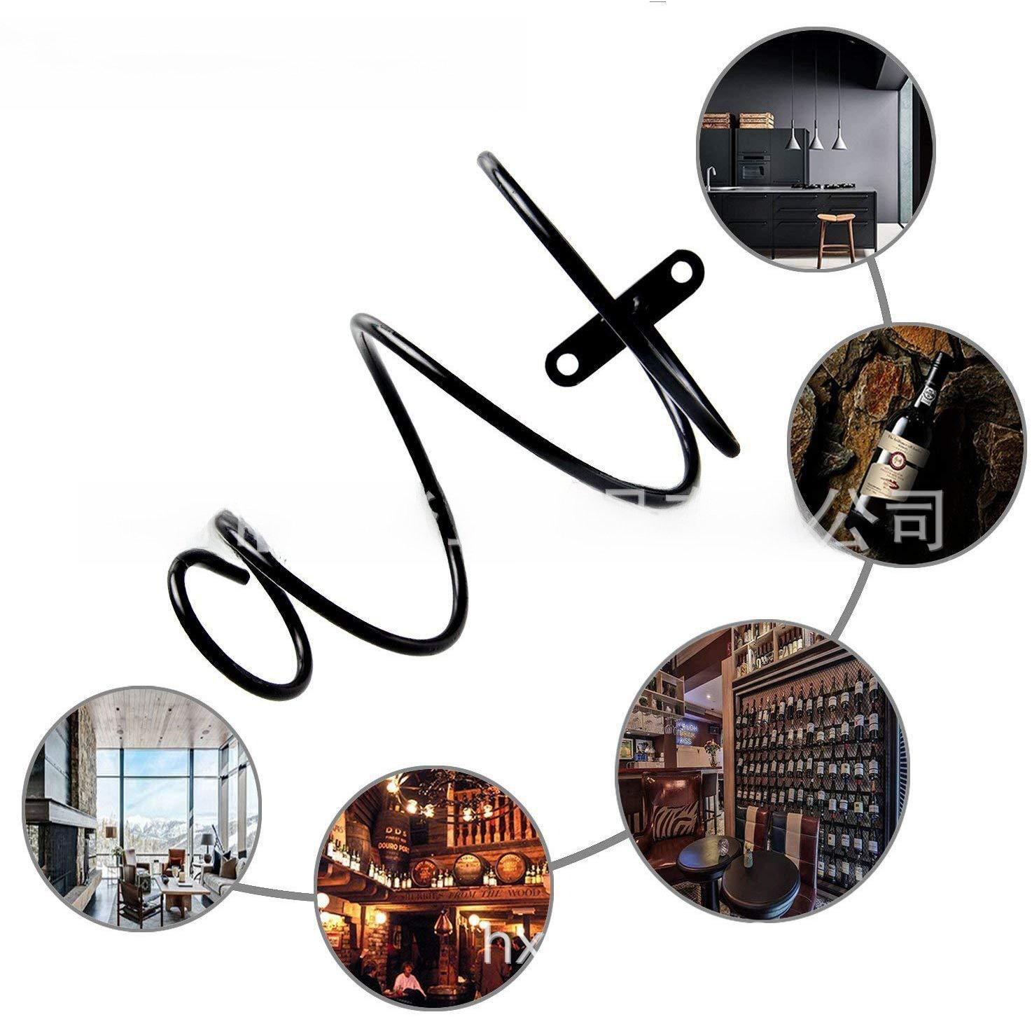 Simple Single Bottle Wall-Mounted Wine Rack Red Wine Bottle Display Rack Metal Hanging Wine Rack