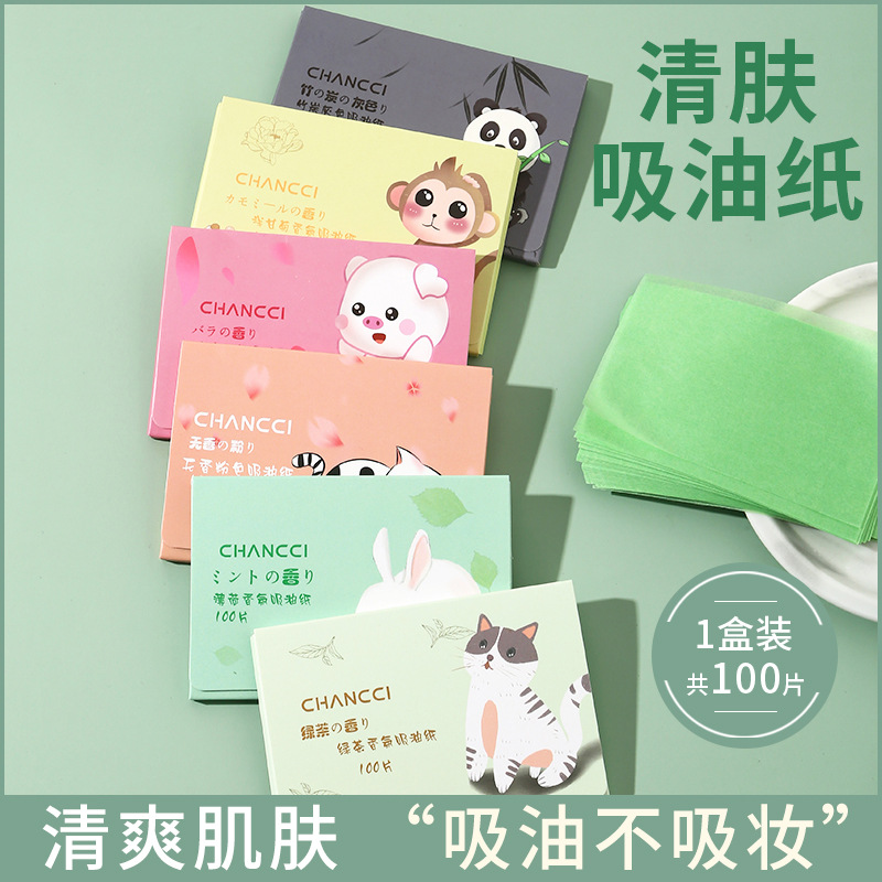 Бумага для впитывания масла для лица Ch, 100 штук, портативная, съемная, ароматизированная, инструменты для макияжа, дропшиппинг