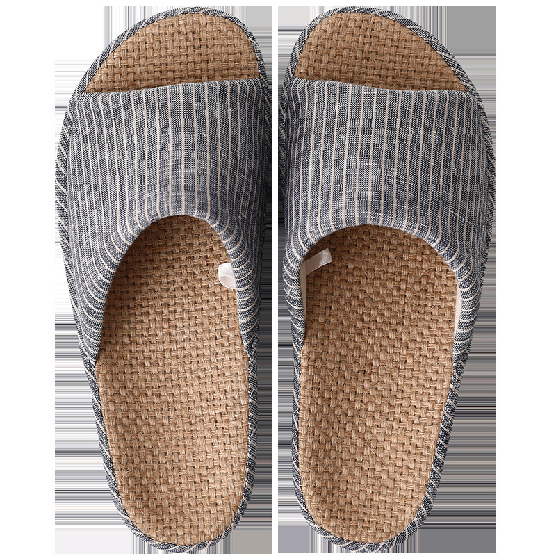 2111 Japanese-Style Simple Cotton and Linen Spring and Summer Couple's Home Indoor All-Season Thick-Soled Slippers