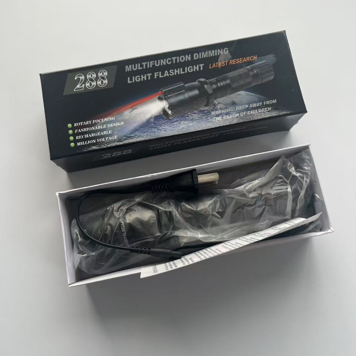 288 Strong Light Led Three-Speed Flashlight Infrared Car Outdoor Cross-Border Self-Defense Self-Defense Security Flashlight H6 Flashlight