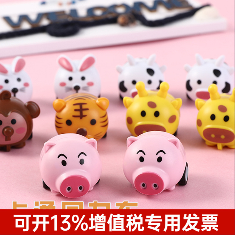 Мультяшная машинка с отводом назад, игрушки для детей 3-6 лет, мини-игрушка с животными для детского сада