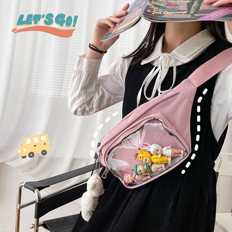 Transparent Patchwork Chest Bag