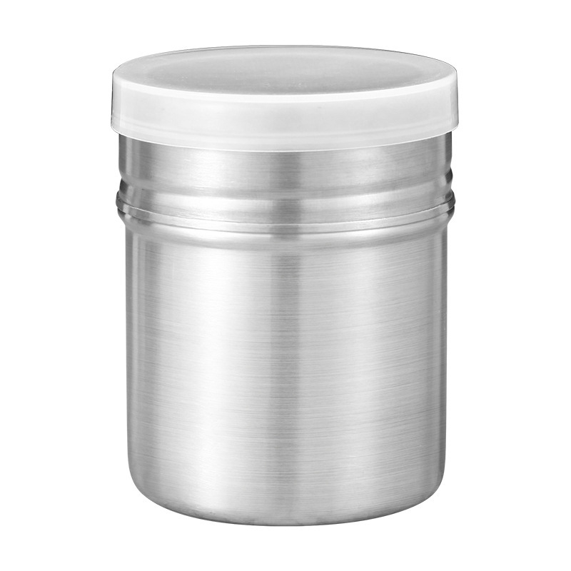 Stainless steel powder container with dust cover powder container cocoa powder container pepper jar barbecue seasoning bottle coffee utensils