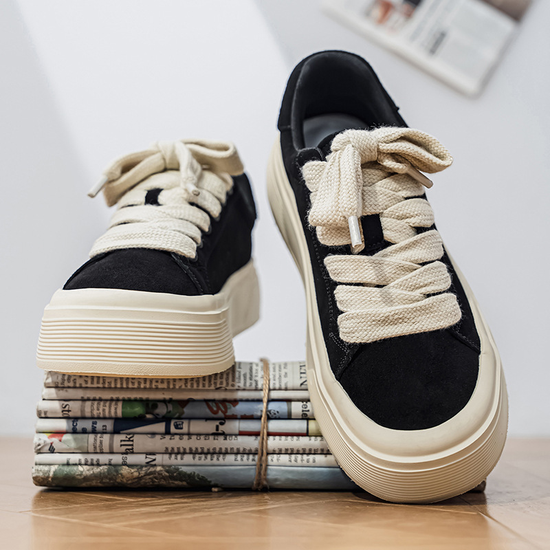 2025 Autumn New Men's Shoes Thick-Soled Height Increasing Sneakers Men's Casual Shoes Student Shoes Simple and Versatile Trendy Shoes Wholesale