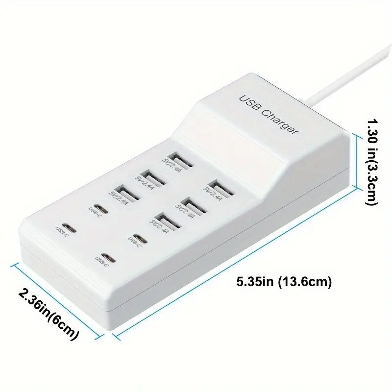 Cross-Border 50W Multi-Port Charger Mobile Phone Tablet Headphone Speaker USB Multi-Port Socket Charger