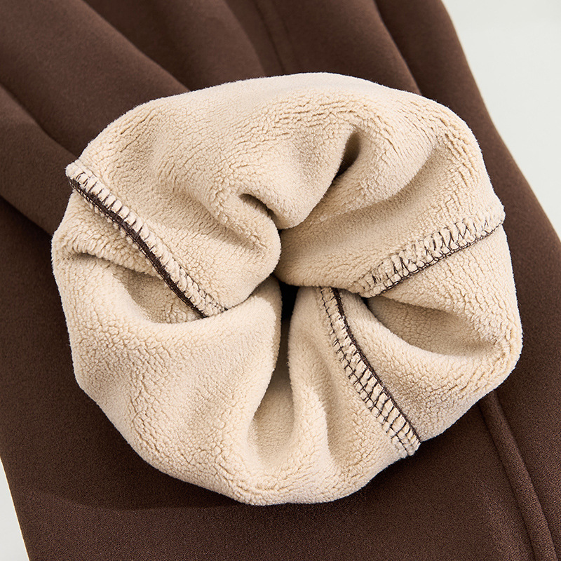 Plus Size Women's Winter New Windproof Pants for Chubby mm Extra Fat Fleece-Lined Warm Korean Casual Long Pants 150kg K6232