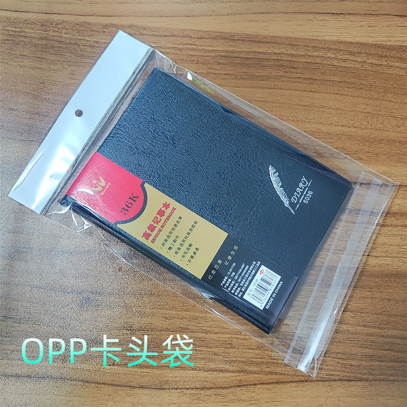 Manufacturer Customized Card Head Large Long Strip Opp Bag Picture Book Notepad Plastic Packaging Bag Opp Transparent Card Head Bag