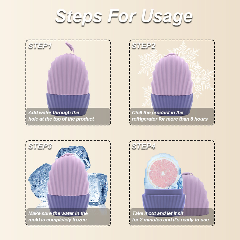 Cross-border explosion silicone beauty ice cream beauty makeup tool shell face ice cream eye massage face soothing ice mold