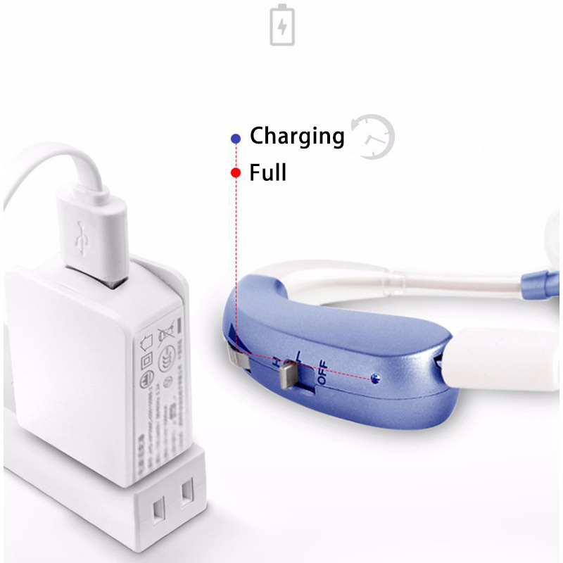 Экономичный слуховой аппарат BTE с USB зарядкой, регулируемый универсальный звукосборник, английская версия