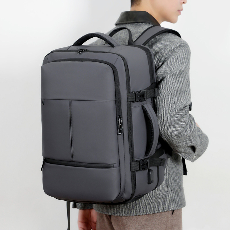 New Style Carry-On Backpack for Men, Business Multifunctional Expandable Backpack, Large Capacity Shoe Compartment, High-End Travel School Bag