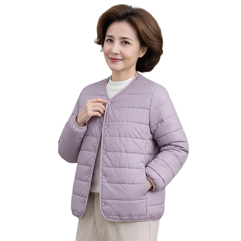 New Winter Men's down Jacket for Middle-Aged and Elderly Parents, Lightweight Round Neck Liner Base Thin Coat