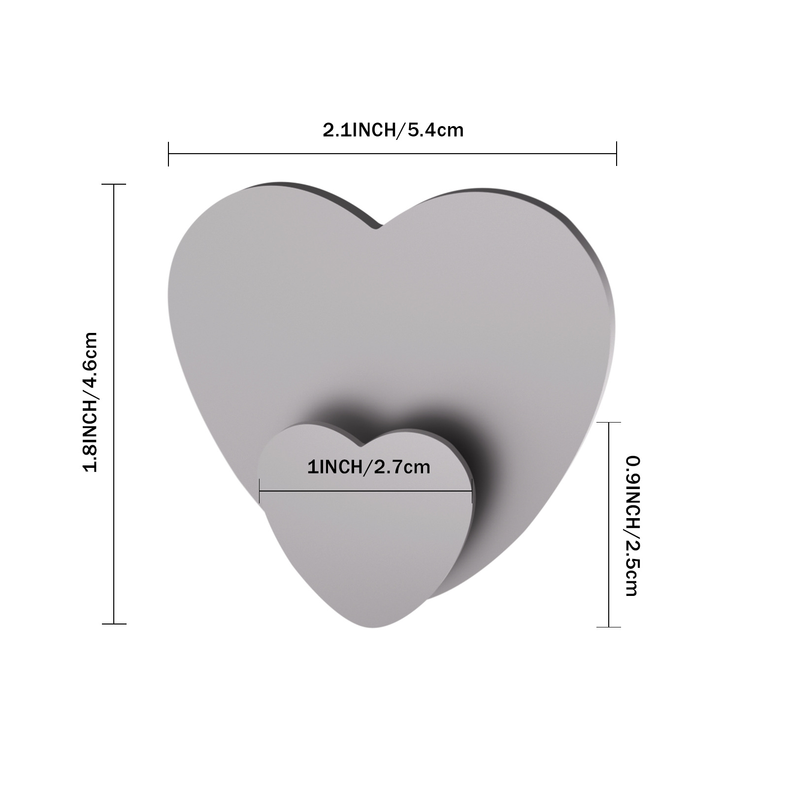 Factory Direct Sales Stainless Steel Heart Hanging Brushed Titanium Hook Punch-Free Strong Adhesive Bathroom Wall Sticker