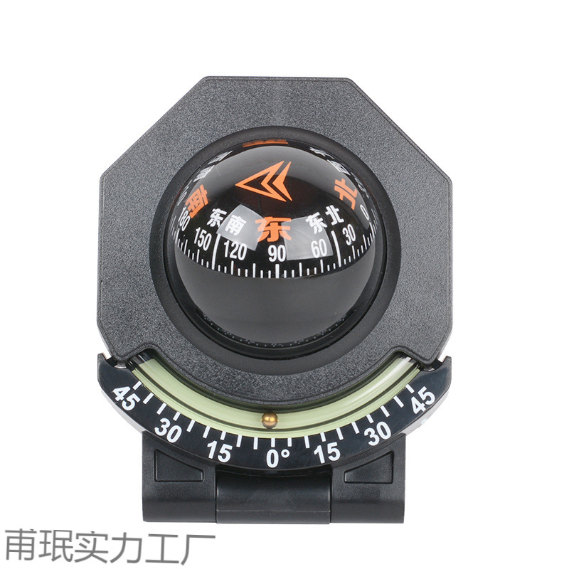 Car Compass with Slope and Level, Two-In-One Night Light, High Precision, Chinese Multifunctional