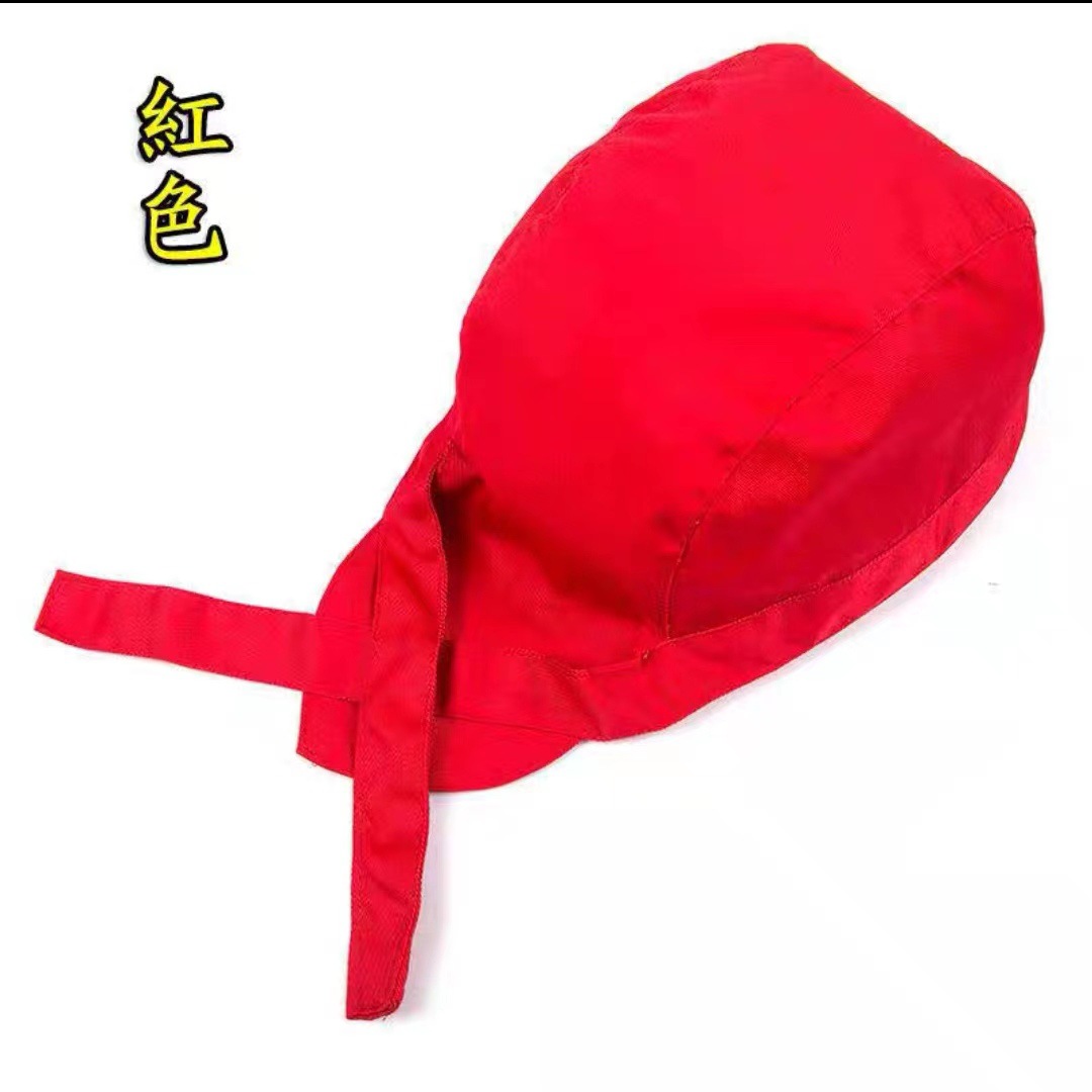 Japanese-style pirate hat headscarf restaurant catering closed toe waiter work hat male and female chef ribbon hat quick-drying solid color