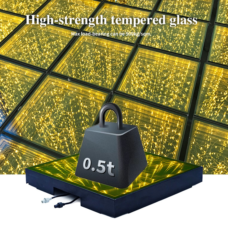 3D светящиеся плитки для танцев, световая полоса для вечеринки, магнитное бесконечное зеркало, светодиодный танцпол, звездное небо, магнитное притяжение