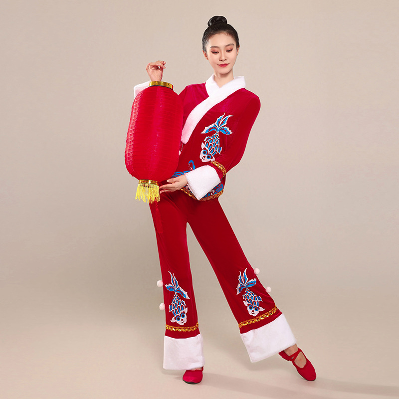 New Festive Yangko Clothing suit National Dance New Year New Year's Day Table Performance Clothing Fan Dance Square Dance Clothing