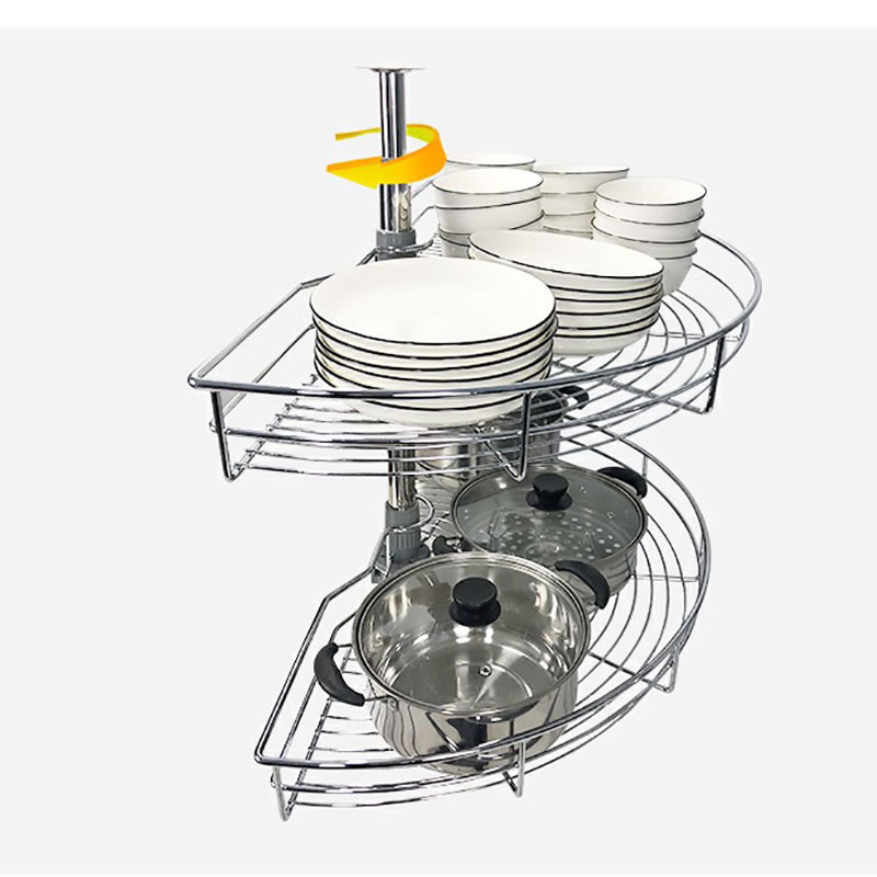 Dihuaming cabinet corner basket 180 degree kitchen 270 degree 360 basket rotating double shelf monster