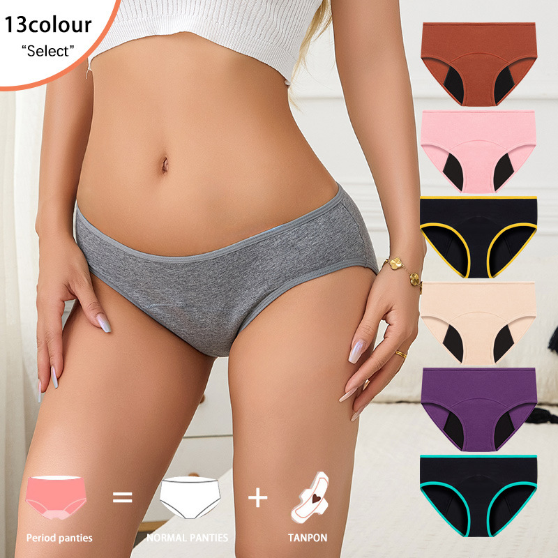 Cross-border large size ladies underwear physiological pants menstrual large flow postpartum underwear C- segment recovery low waist underwear