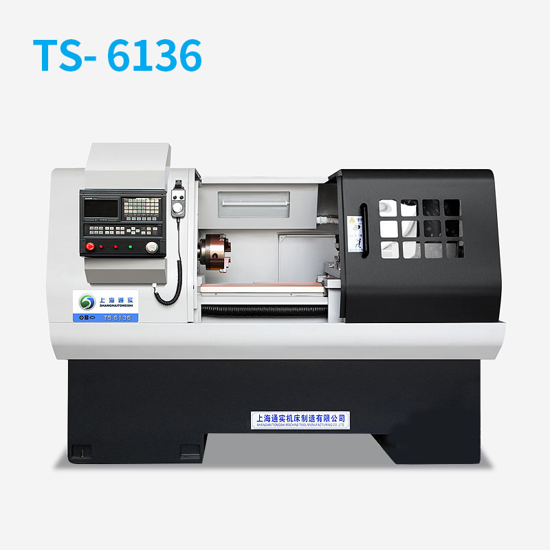 Tongshi 6136 Cnc Lathe Automatic Upper and Lower Feeder Nut Shaft Hardware Aluminum Parts Machining Center