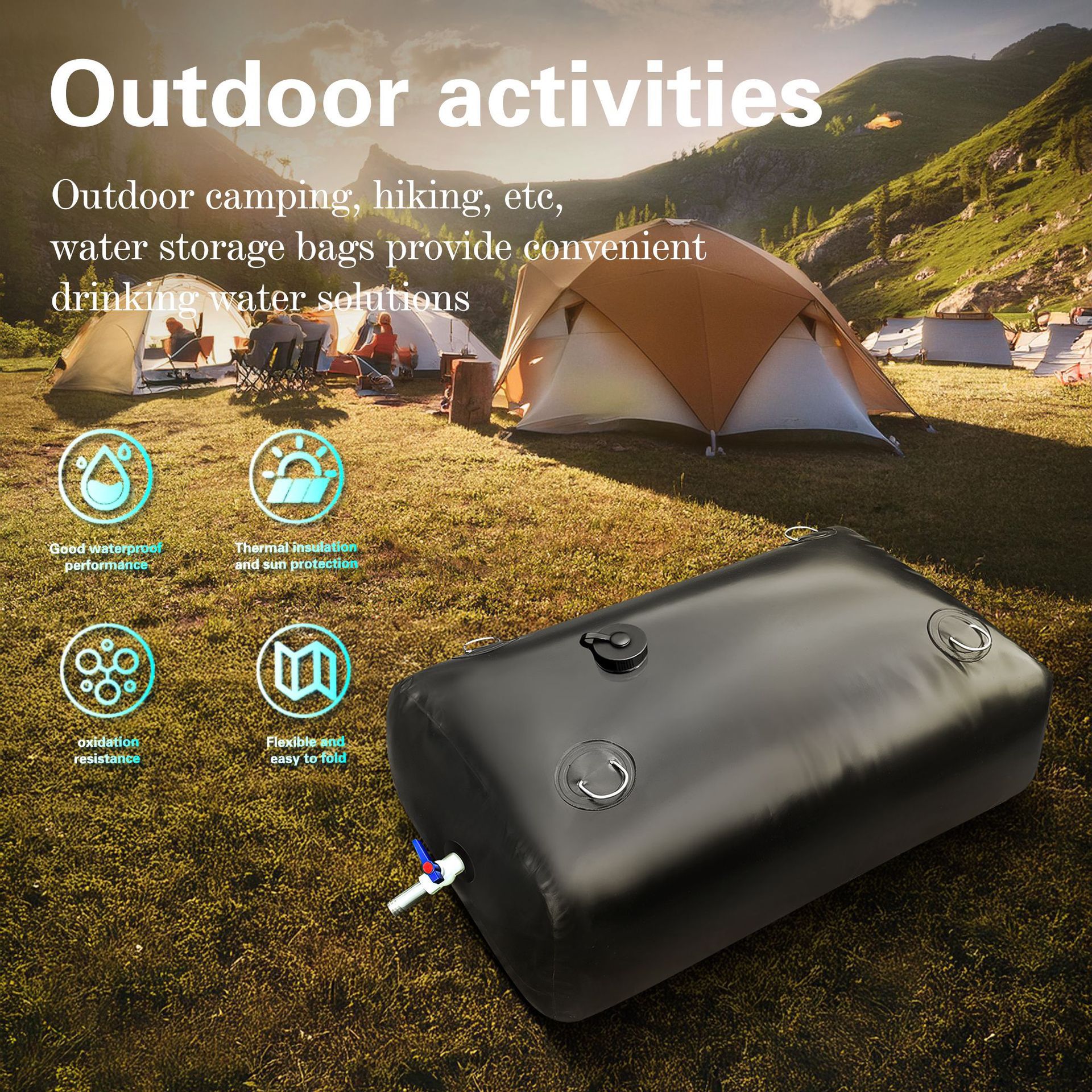 Cross-Border Direct Water Supply Water Bag Large Capacity Outdoor Vehicle-Mounted Irrigation Portable Foldable Water Tank Agricultural Storage Tank