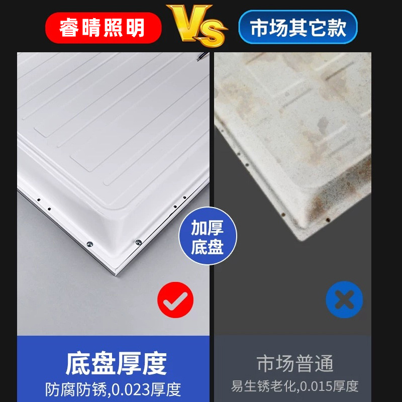 Led Flat Panel Light 600X600 Integrated Ceiling Light Panel Light Aluminum Gusset Light Office Light Direct Light Kitchen and Bathroom Light