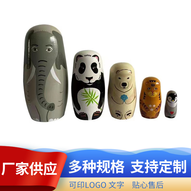Оптовая матрешка, 5 слоев, слон, ручная работа, декор для дома, раскрашенная, мультяшная кукла