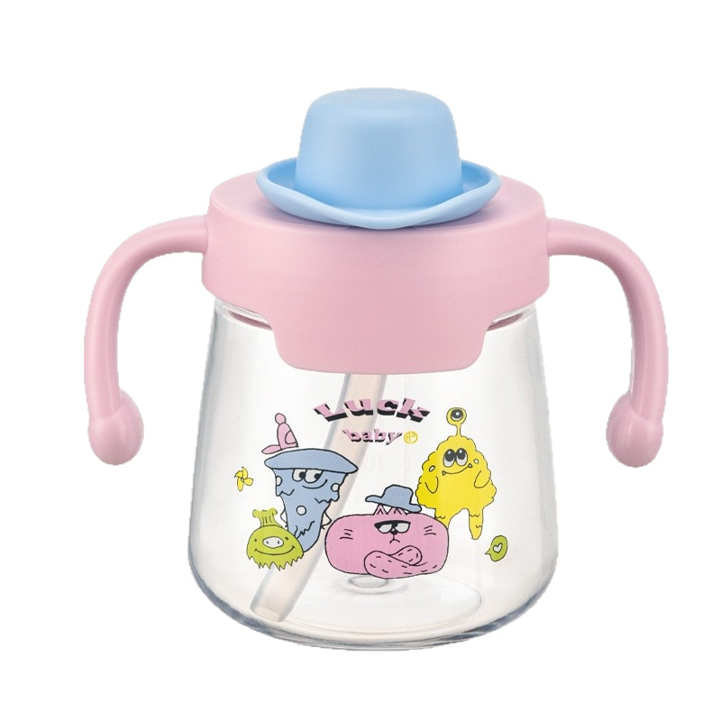 Cartoon Doll Handle Cup, High-Looking Portable Compact Plastic Cup, Cute and Interesting Straw Cup for Boys and Girls Travel