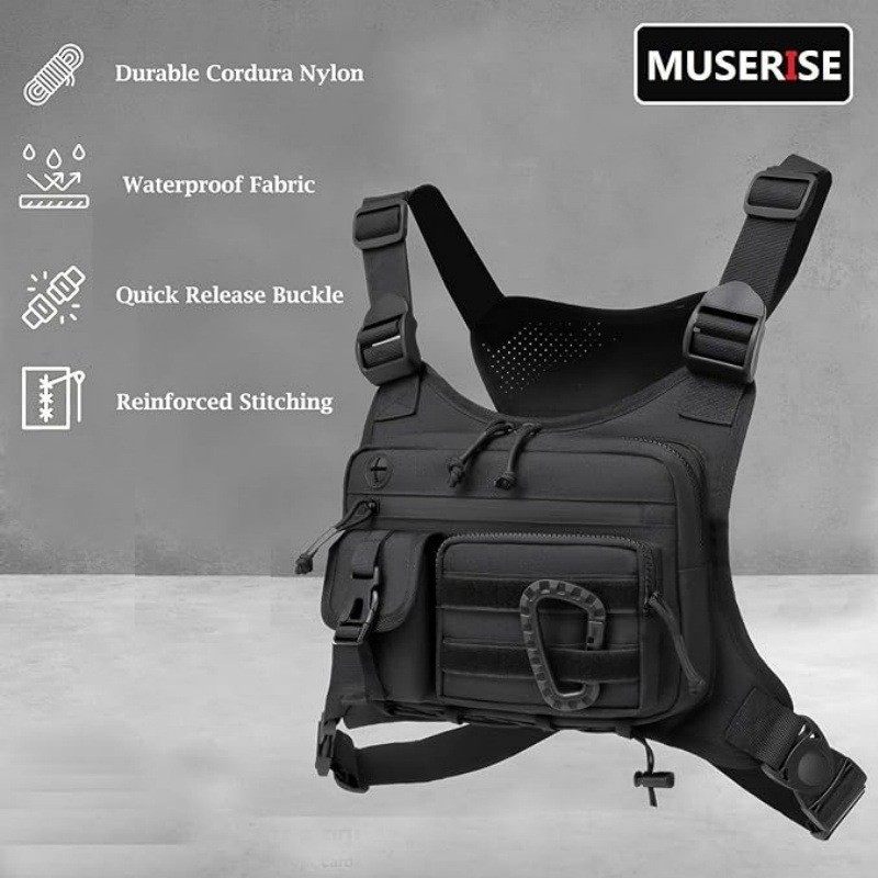 Cross-Border Amazon Men's Tactical Chest Bag Outdoor Tactical Vest Outdoor Sports Cycling Vest Multi-Functional Backpack