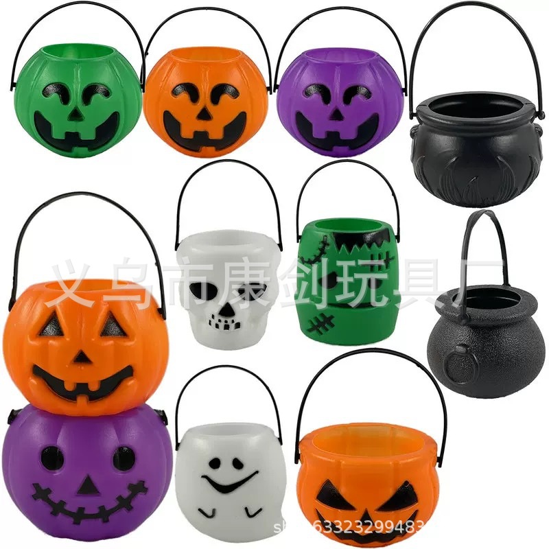 Фонарь тыква на Хэллоуин, декор для фестиваля, черная ведьма, ведро с пламенем, белый призрак, игрушка на Хэллоуин