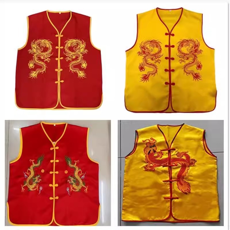Red Clothing for Worshiping Buddha, Temple and Taoist Temple Volunteer Clothing, Vest, Temple Fair Clothing, Traveling God and Incense Clothing, Ancestor Worship Clothing