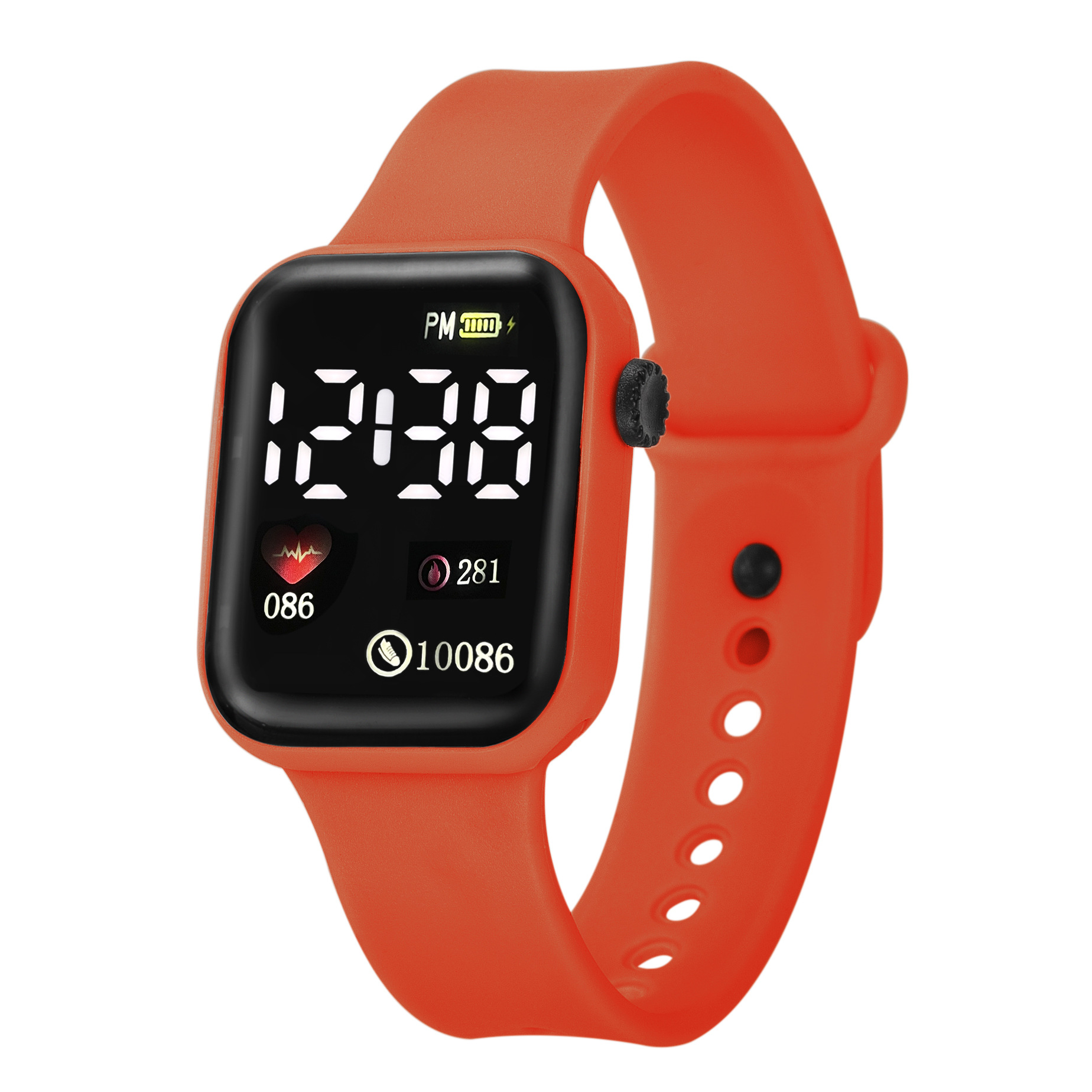 Multi-Display Button Earth Square Digital Watch White Light Led Fashion Simple Student Sports Led Digital Watch