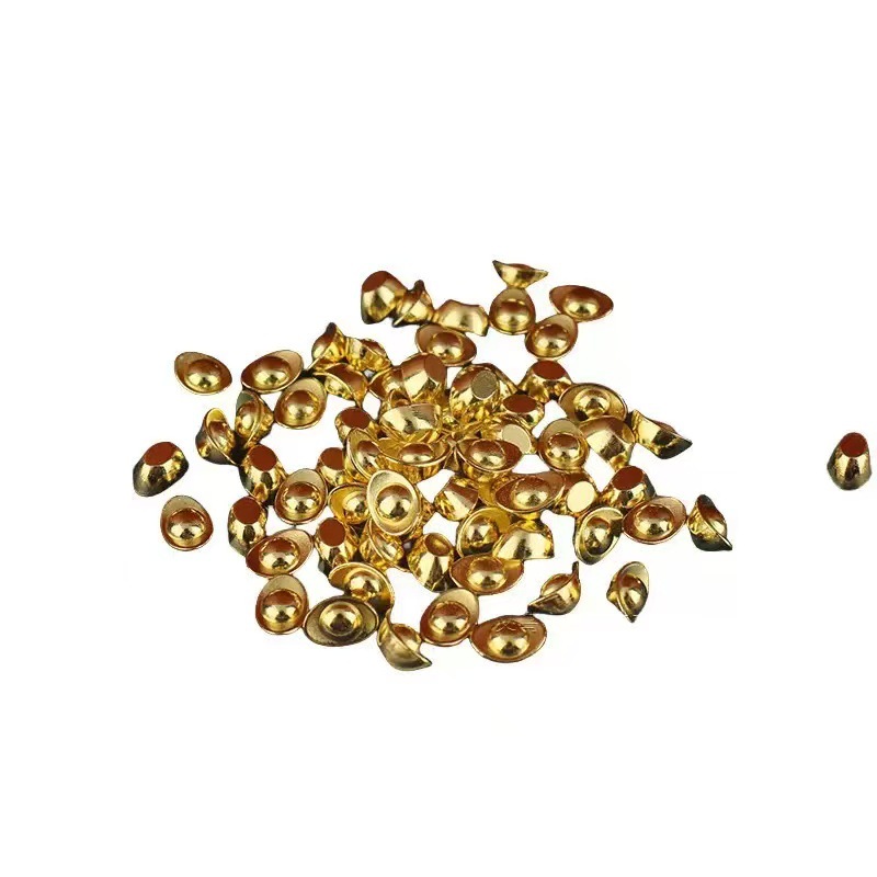 Manufacturer Wholesale Plastic Fortune Ingot Chinese-Style Brass Bucket of Gold Gift Decoration Golden Small Ingot Crafts