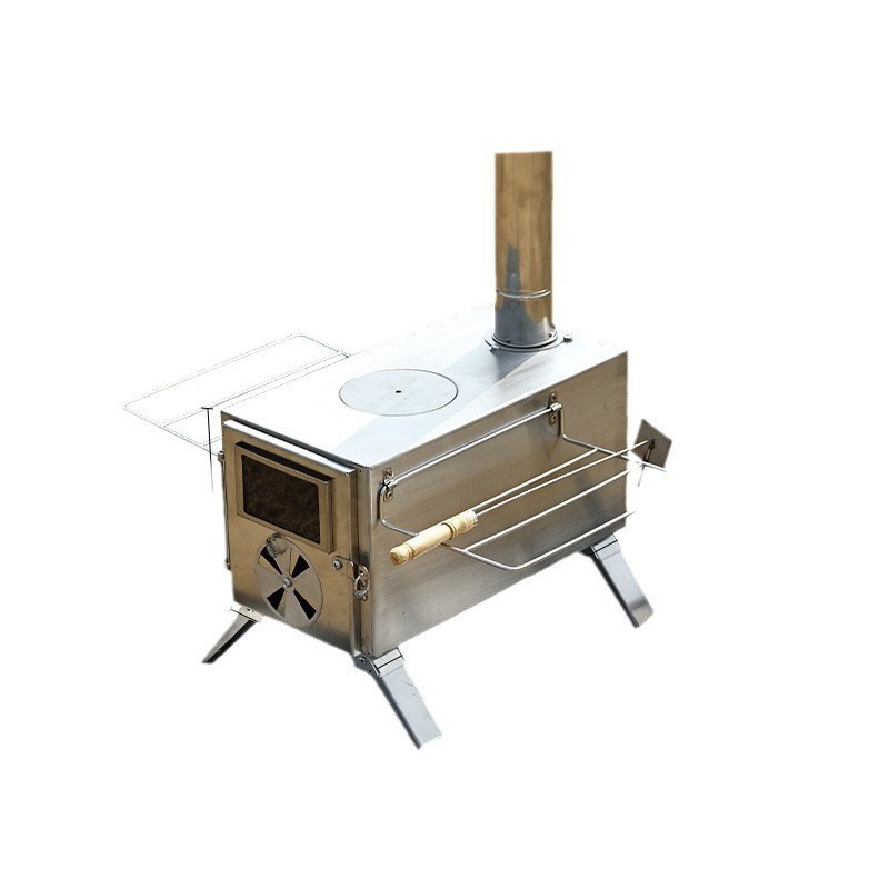 [Unburnable] Camping Heating Stove, Outdoor Smokeless Wood Stove, Portable Tent Stove for Heating and Viewing Fire