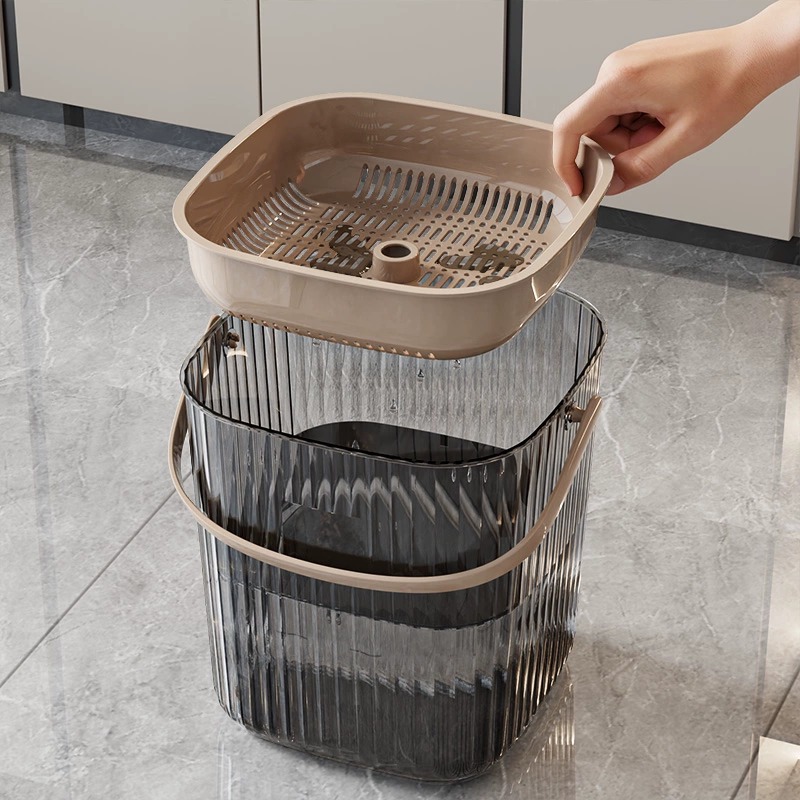 Transparent Tea Bucket Waste Water Bucket High-end Tea Set Tea Table Tea Trash Can Tea Table Drainage Bucket Tea Bucket Tea Scrap Bucket