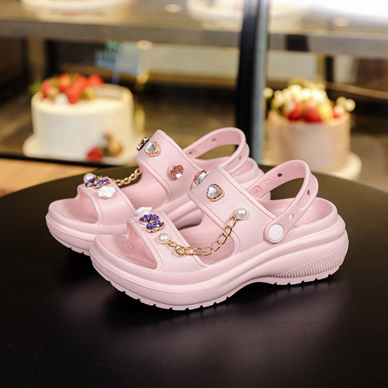 Cross-border foreign trade platform sandals for women Summer new fashion all-match outdoor height increasing beach sandals factory wholesale