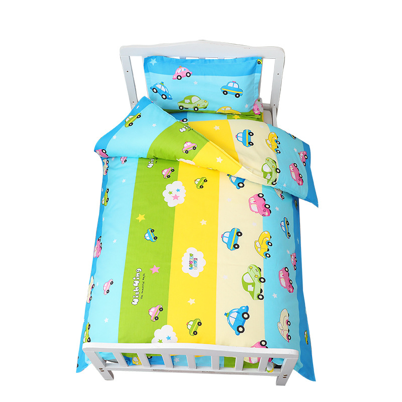 Antong Beibei Wholesale Pure Cotton Quilt Cartoon Kindergarten Quilt Three-Piece Set Six-Piece Set Student Bedding