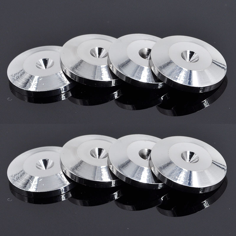 Silver 25mm Pure Copper Nickel Plated Speaker Shock Nail Pad HIFI Sound Shock Pad Speaker Tip Nail Pad