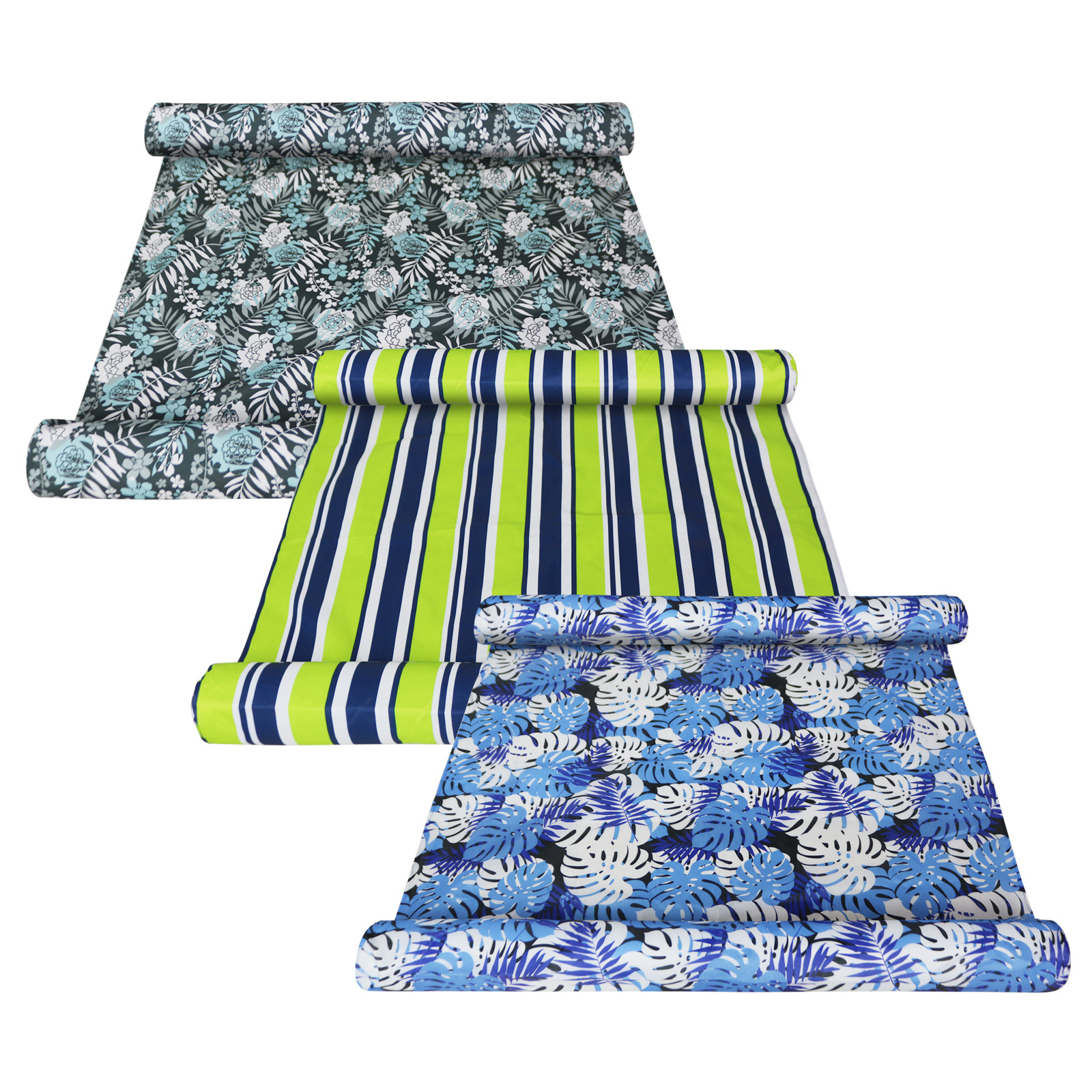 Inflatable Floating Row Printed Double Pool Floating Bed Queen Size Swimming Pool Lounger Couple's Pool Party Water Sofa