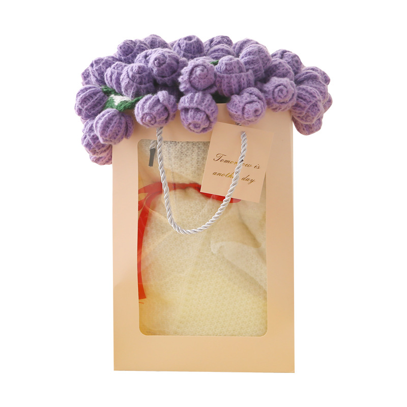 Finished Handmade Bouquet Blanket, Woven Flower Blanket, Rose Bouquet Blanket, Nap Blanket, Knitted Blanket, Valentine's Day Gift