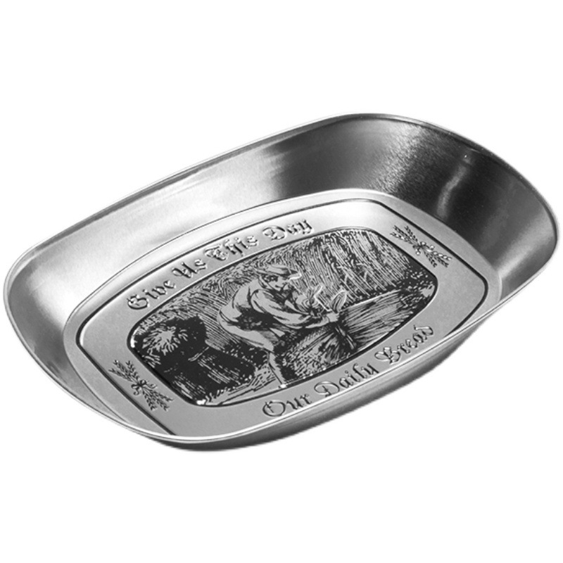 Outdoor Camping Fruit Plate European Style Vintage Tinplate Metal Fit Tray Dinner Plate Fruit Basin Outdoor Tableware