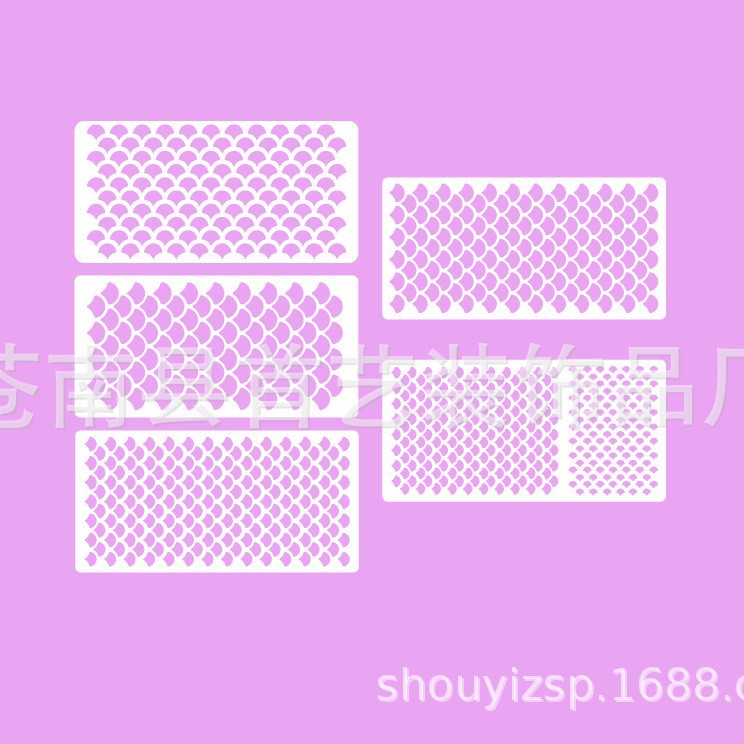 Labeling on behalf of 5 4 mermaid proportion template makeup fish scale shading spray flower hollow hand account painting DIY